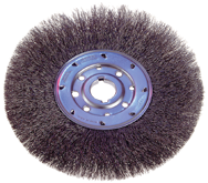 12" Diameter - 1-1/4" Arbor Hole - Crimped Steel Wire Straight Wheel - All Tool & Supply