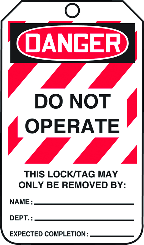 Lockout Tag, Danger Do Not Operate, 25/Pk, Laminate - All Tool & Supply