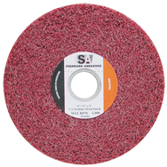 6 x 1/2 x 1'' - Medium Grit - Aluminum Oxide Metal Finishing Non-Woven Wheel - All Tool & Supply