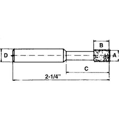 ‎0.473″ × 0.394″ × 1/4″-120 Grit - Cubic Boron Nitride Jig Grinding Mandrel - All Tool & Supply