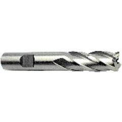 14.5mm Dia. x 3-3/8 Overall Length 4-Flute Square End High Speed Steel SE End Mill-Round Shank-Non-Center Cut-Uncoated - All Tool & Supply