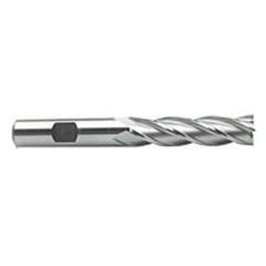 1 Dia. x 6-1/2 Overall Length 4-Flute Square End High Speed Steel SE End Mill-Round Shank-Non-Center Cut-Uncoated - All Tool & Supply