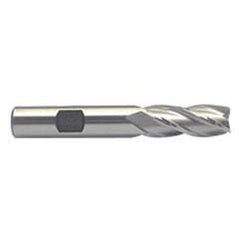 7/16 Dia. x 3-1/4 Overall Length 4-Flute Square End M-42 Cobalt SE End Mill-Round Shank-Center Cut-Uncoated - All Tool & Supply