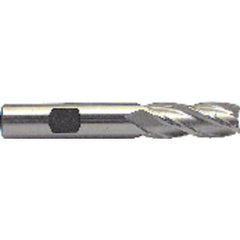 ‎1/4″ Dia. × 3/8″ Shank × 5/8″ DOC × 2-7/16″ OAL, HSSCo, Uncoated, 4 Flute, Plain, External, Center Cutting, Solid End Mill Series/List #4586 - All Tool & Supply