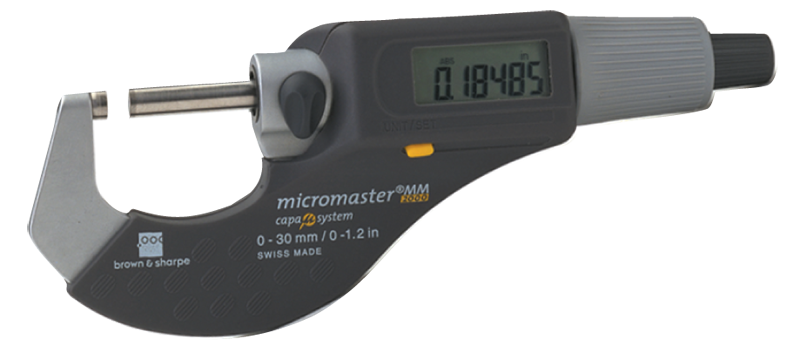 1 - 2" / 25 - 50mm Measuring Range - .0002 Accur. - Friction Thimble - Carbide Face - Micromaster Electronic Outside Micrometer - All Tool & Supply