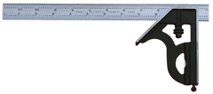 #C434-12-16R - 12'' - 16R Graduation - Chrome Blade - 4 Piece Combination Square Set - All Tool & Supply