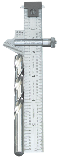 #22C - 6" Length; 59° Bevel Head (Graduation in 32nds) - Drill Point Gage - All Tool & Supply