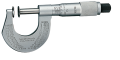 #256MRL-25 -  0 - 25mm Measuring Range - .01mm Graduation - Ratchet Thimble - High Speed Steel Face - Disc Micrometer - All Tool & Supply