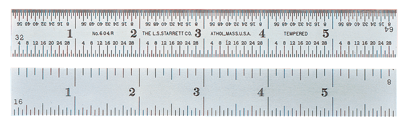 #C604R-12-Certified - 12'' Long - 4R Graduation - 1'' Wide - Spring Tempered Chrome Scale with Certification - All Tool & Supply