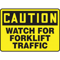 Sign, Caution Watch For Forklift Traffic, 7″ × 10″, Plastic - All Tool & Supply