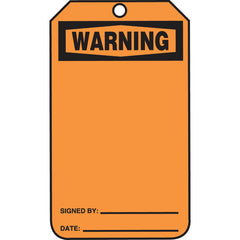 Safety Tag, Warning (Blank), 25/Pk, Cardstock - All Tool & Supply