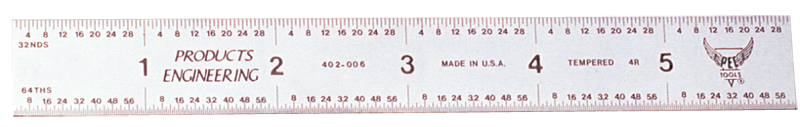 #402-006CT - 6'' Long - 4R Graduation - 3/4'' Wide - Certified Rigid Rule - All Tool & Supply