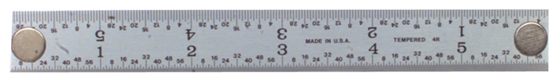 #402-036MG - 36'' Long - 4R Graduation - 1-1/4'' Wide - Rigid Magnet Rule - All Tool & Supply