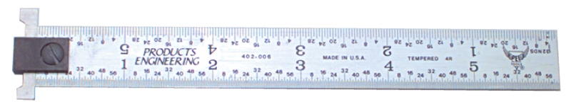 #402-H18 - 18'' Long - 4R Graduation - 1-1/8'' Wide - Hook Rule - All Tool & Supply