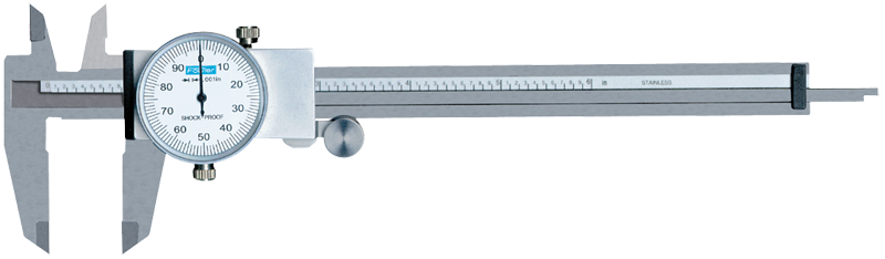 0 - 4'' Measuring Range (.001" Grad.) - Shockproof Steel Dial Caliper - #52-008-714 - All Tool & Supply