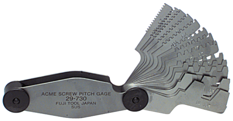 #615-6327 - 16 Leaves - Metric Pitch - Acme Screw Thread Gage - All Tool & Supply