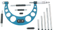 12 - 16'' Measuring Range - .001 Graduation - Ratchet Thimble - Carbide Face - Interchangeable Anvil Micrometer - All Tool & Supply