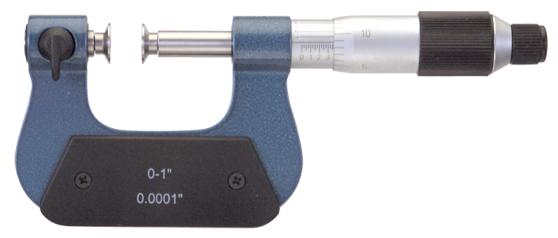 0 - 1'' Measuring Range - .0001 Graduation - Friction Thimble - High Speed Steel Face - Interchangeable Anvil Micrometer - All Tool & Supply