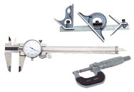 Kit Contains: 0-1" Outside Ratchet Micrometer; 6" Dial Caliper; 4 Piece 12" 4R Combination Square - 6 Piece Layout & Inspection Kit - All Tool & Supply