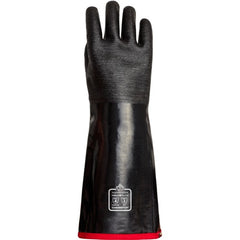 Chemical resistant, extended-length gloves that guard against heat up to 200°C / 392°F