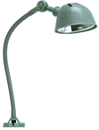 18" Uniflex Machine Lamp; 120V, 60 Watt Incandescent Light, Screw Down Base, Oil Resistant Shade, Gray Finish - All Tool & Supply