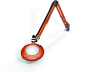 Green-Lite® 5" Brilliant Orange Round LED Magnifier; 43" Reach; Table Edge Clamp - All Tool & Supply