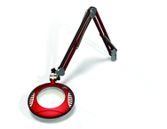 Green-Lite® 6" Blazing Red Round LED Magnifier; 43" Reach; Table Edge Clamp - All Tool & Supply