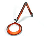 Green-Lite® 7-1/2" Brilliant Orange Round LED Magnifier; 43" Reach; Table Edge Clamp - All Tool & Supply