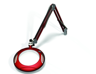 Green-Lite® 7-1/2" Blazing Red Round LED Magnifier; 43" Reach; Table Edge Clamp - All Tool & Supply