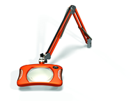 Green-Lite® 7" x 5-1/4"Brilliant Orange Rectangular LED Magnifier; 43" Reach; Table Edge Clamp - All Tool & Supply