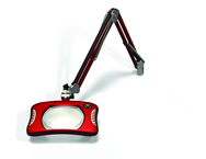 Green-Lite® 7" x 5-1/4"Blazing Red Rectangular LED Magnifier; 43" Reach; Table Edge Clamp - All Tool & Supply