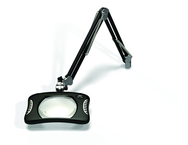 Green-Lite® 7" x 5-1/4"Black Rectangular LED Magnifier; 43" Reach; Table Edge Clamp - All Tool & Supply