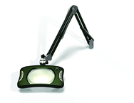 Green-Lite® 7" x 5-1/4"Racing Green Rectangular LED Magnifier; 43" Reach; Table Edge Clamp - All Tool & Supply