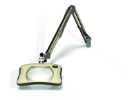 Green-Lite® 7" x 5-1/4"Shadow White Rectangular LED Magnifier; 43" Reach; Table Edge Clamp - All Tool & Supply