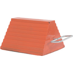 Orange Rubber Wheel Chock W/ Handle - Exact Industrial Supply