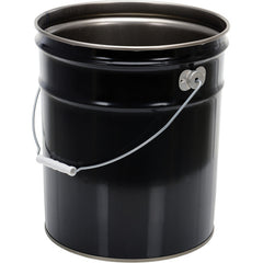 Black Un Rated Steel Pail 5 Gallon - Exact Industrial Supply