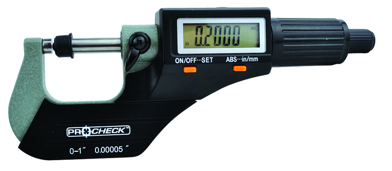 IP40 Electronic Micrometer - 0-1"/25.4mm Range - .00005"/.001mm Resolution - Output S4 Connector - All Tool & Supply