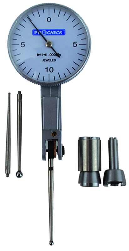 3x1.437" - Long Point - Test Indicator - 0.02/0.0005" Black Dial - All Tool & Supply