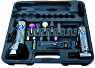 #2060 - Pneumatic Cut-Off Tool & Right Angle Grinder Kit - Includes: 1) each: Angle Die Grinder with collets; 3" Cut-Off Tool; Air Fitting (3) Cut-Off Wheels; (10) Mounted Points; (3) Spanner Wrenches; and Case - All Tool & Supply