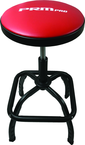 Shop Stool Heavy Duty- Air Adjustable with Square Foot Rest - Red Seat - Black Square Base - All Tool & Supply