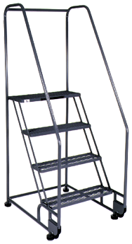 Model 3TR26; 3 Steps; 28 x 30'' Base Size - Tilt-N-Roll Ladder - All Tool & Supply