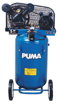 Portable Air Compressors - Model #PK2011VP; 11 Gallon /Vertical Tank; 2.8 cfm @ 90psi; 2HP; 1PH; 115V Motor; 113 lbs. - All Tool & Supply