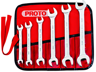 Proto® 6 Piece Satin Metric Open-End Wrench Set - All Tool & Supply