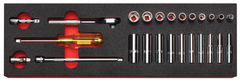 Proto® Foamed 1/4" Drive 25 Piece Combination Socket Set w/ Classic Pear Head Ratchet  - Full Polish - 6 Point - All Tool & Supply