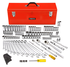 Proto® 1/4", 3/8" & 1/2" Drive 148 Piece Socket Set- 6 & 12 Point w/Box J9969R - All Tool & Supply