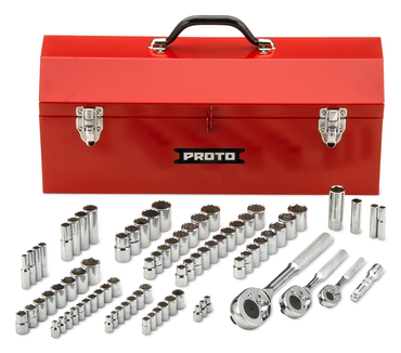 Proto® 1/4", 3/8", & 1/2" Drive 81 Piece Socket Set- 6 & 12 Point w/ Box J9971R - All Tool & Supply