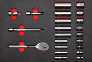 Proto® Foamed  3/8" Drive 22 Piece Socket Set w/ Classic Pear Head Ratchet - Full Polish - 12 Point - All Tool & Supply