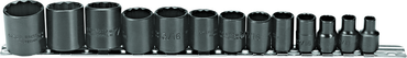 Proto® 3/8" Drive 13 Piece Black Oxide Socket Set - 12 Point - All Tool & Supply