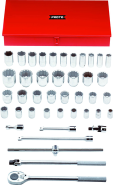 Proto® 3/4" Drive 42 Piece Combination Socket Set - 12 and 6 Point - All Tool & Supply