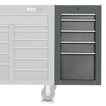 Proto® 550S Side Cabinet - 5 Drawer, Dual Gray - All Tool & Supply